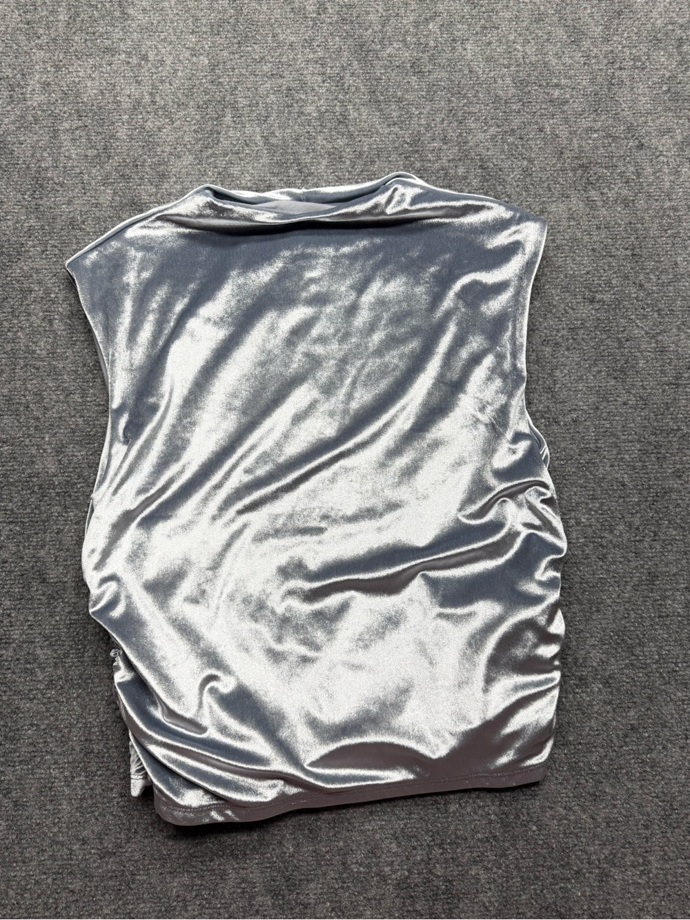 Abercrombie & Fitch Womans Large Silver Sleeveless suede -Look Top